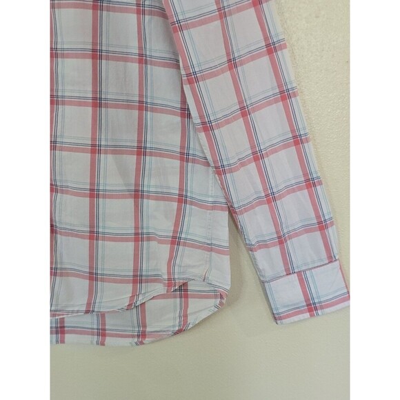 Bonobos Tailored Fit Shirt Mens Size Large Long Pink White Plaid Button Down - Picture 6 of 14
